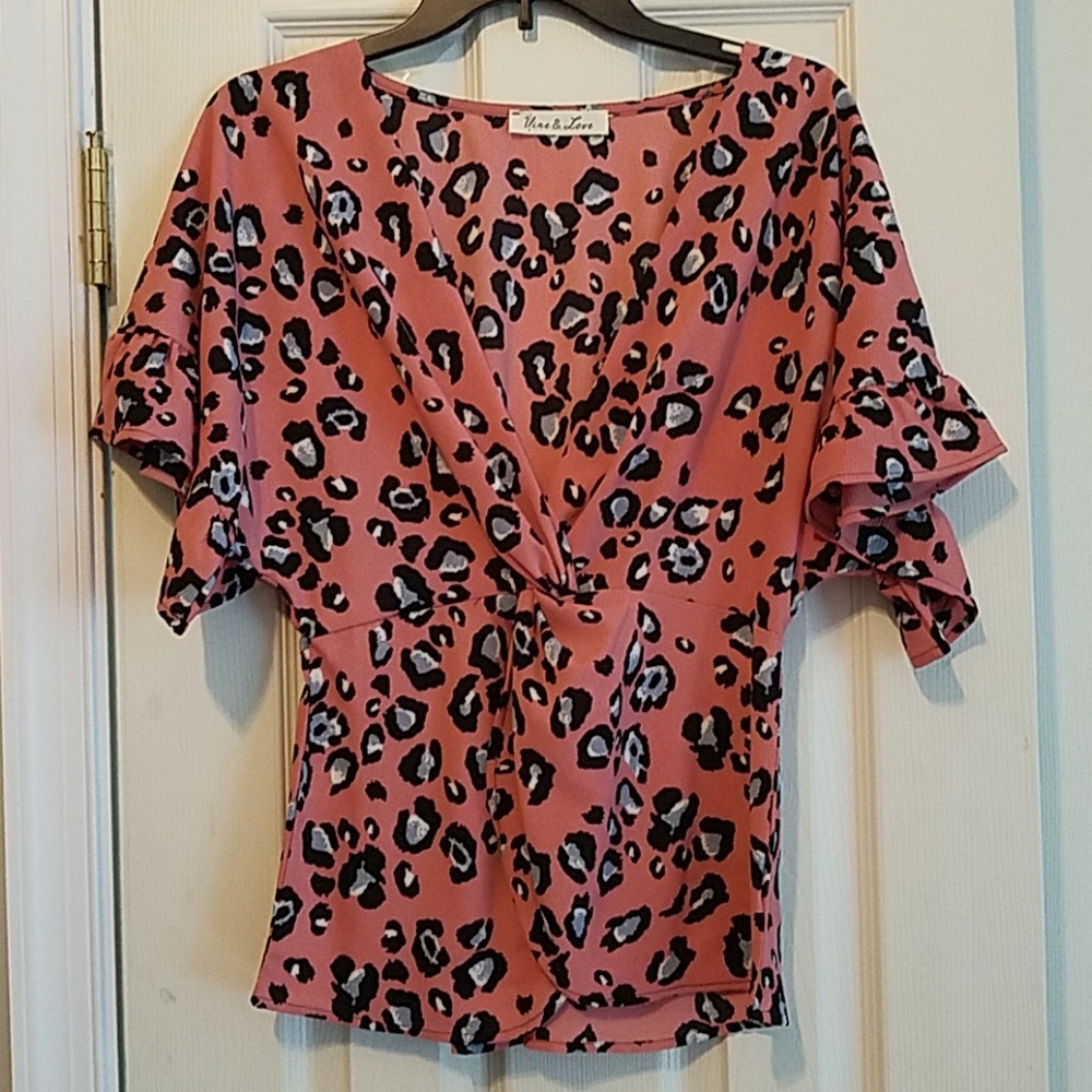 ARRIVED!!  Mauve Leopard Print Top